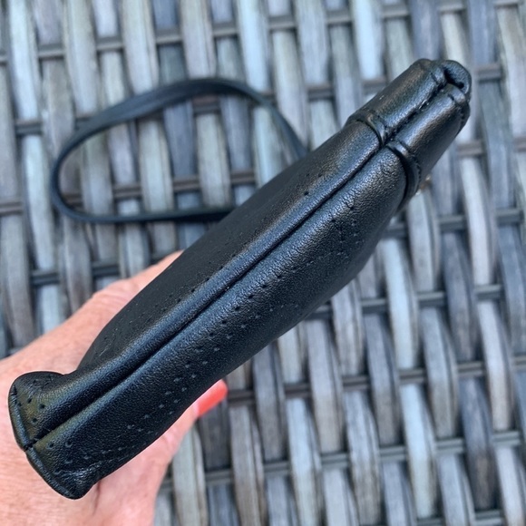 coach Black Leather Perforated Signature Wristlet - Picture 8 of 11